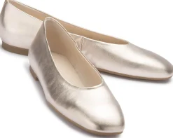 Ballerinas|Gabor Ballerina in Übergrößen Gold