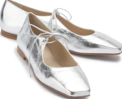 Ballerinas|Horsch Schuhe Ballerina in Übergrößen Silber