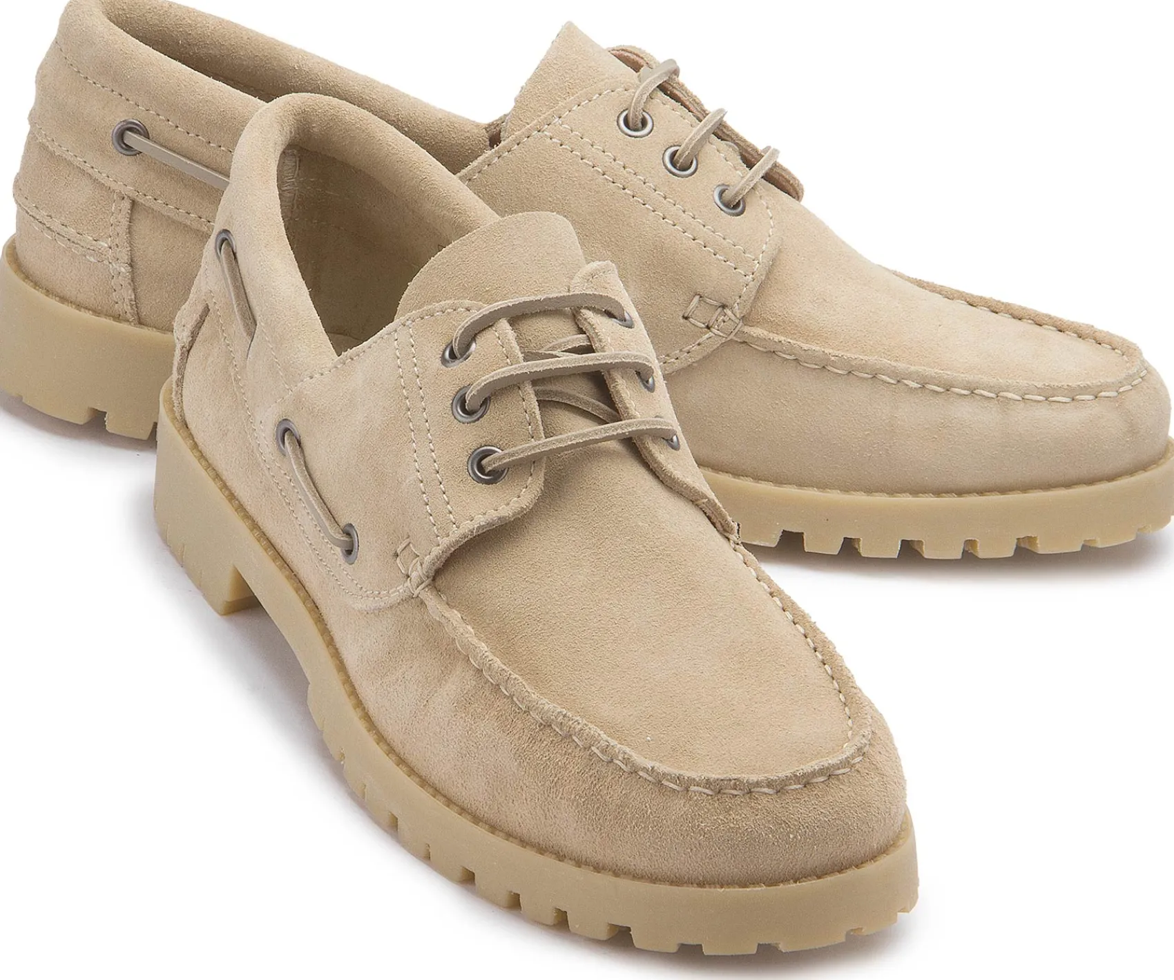 Schnürschuhe|Bootsschuhe|Horsch Schuhe Bootsschuh in Übergrößen Beige