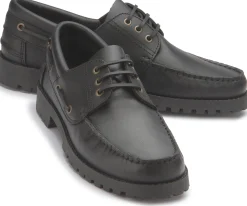 Schnürschuhe|Bootsschuhe|Horsch Schuhe Bootsschuh in Übergrößen Schwarz