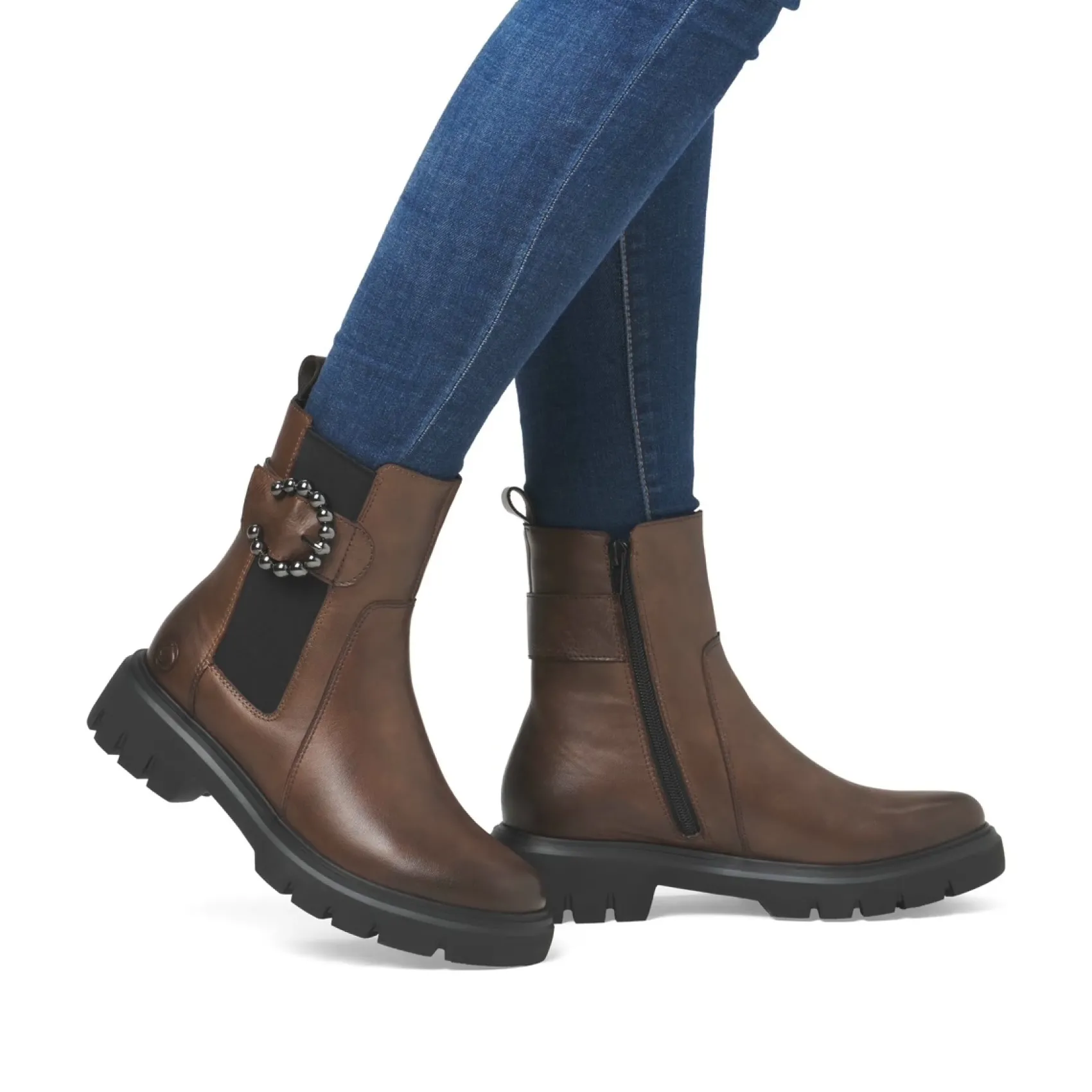 Stiefeletten|Remonte Chelsea Boot in Übergrößen Braun