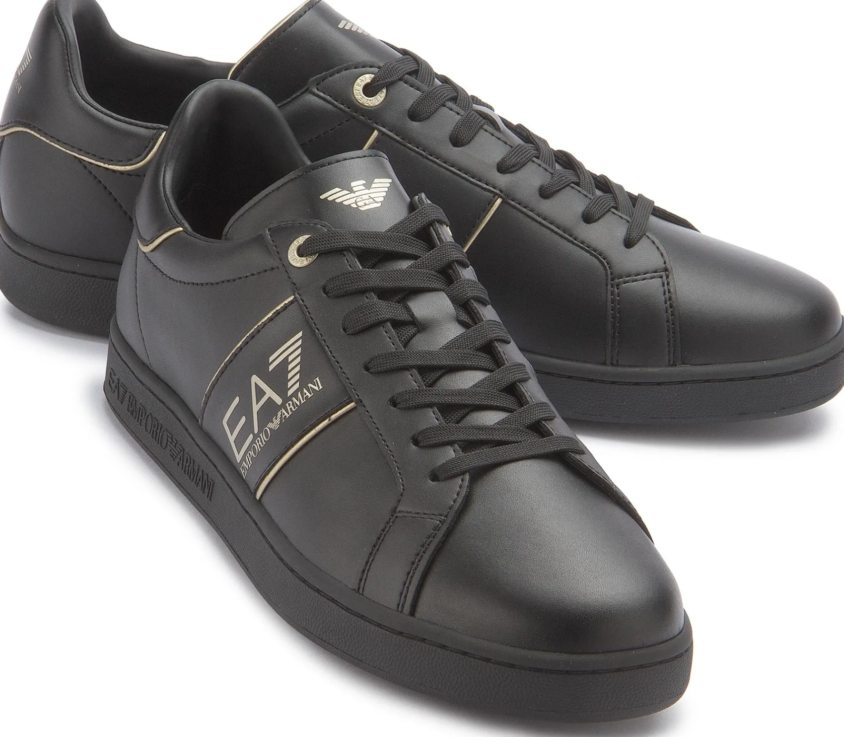 Schnürschuhe|Sneaker|Armani Emporio Sneaker in Übergrößen Schwarz