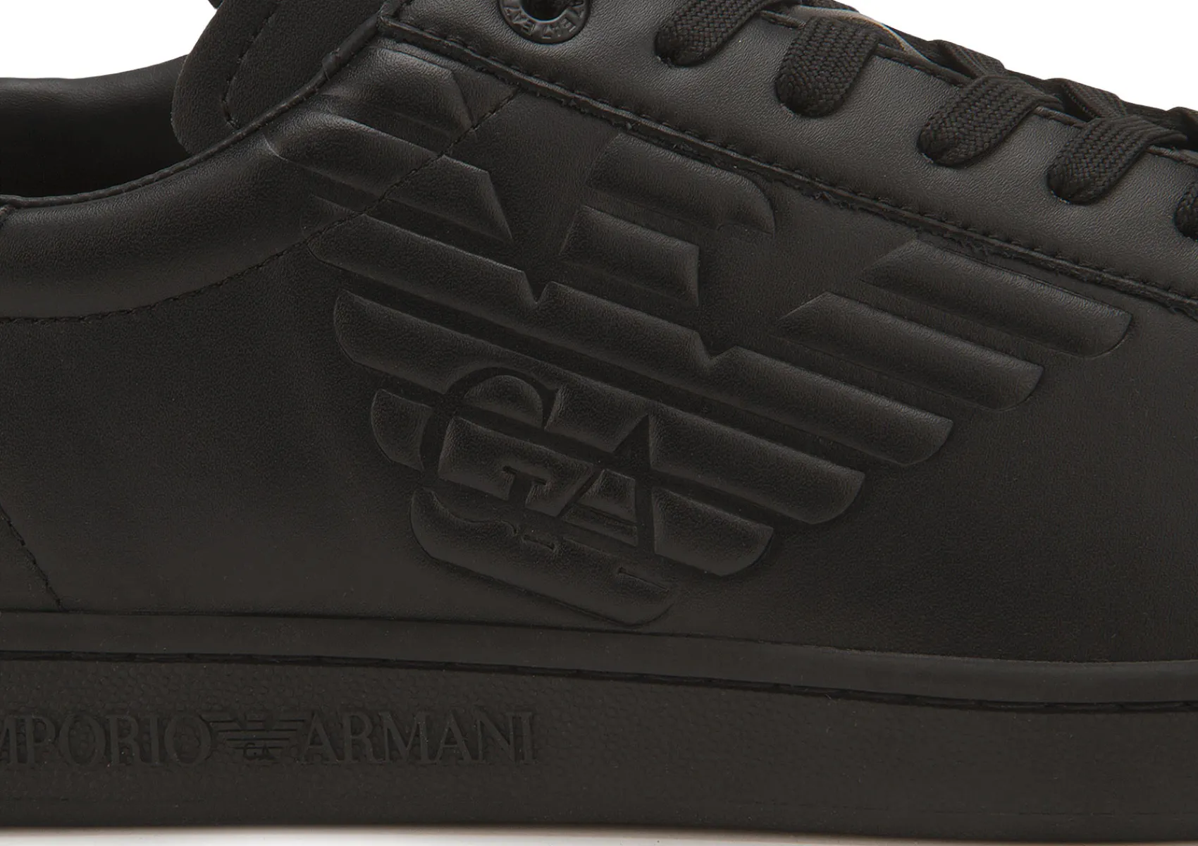 Sneaker|Schnürschuhe|Armani Emporio Sneaker in Übergrößen Schwarz