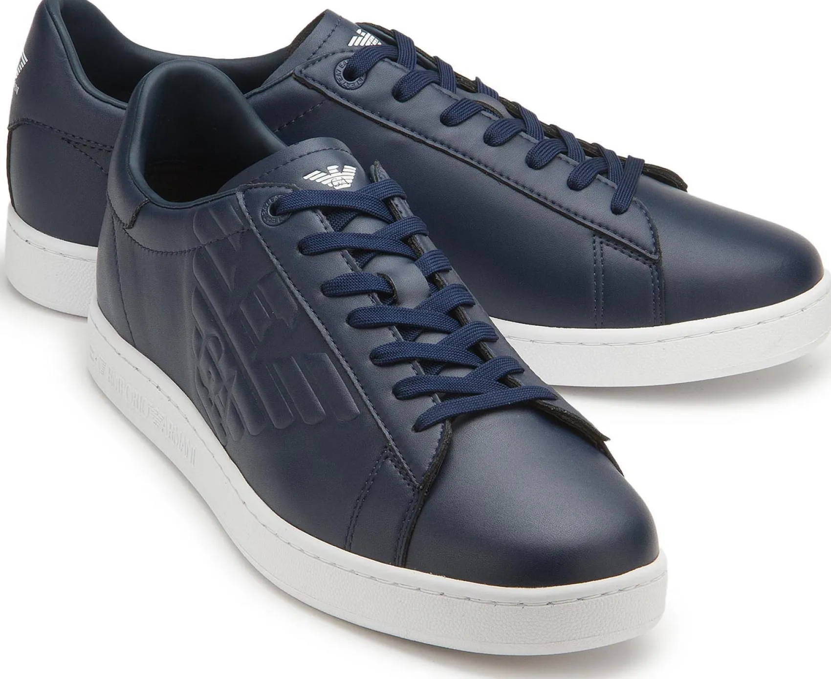 Sneaker|Schnürschuhe|Armani Emporio Sneaker in Übergrößen Blau