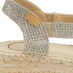 Espadrilles|Sandalen|Horsch Schuhe Espadrilles in Übergrößen Silber