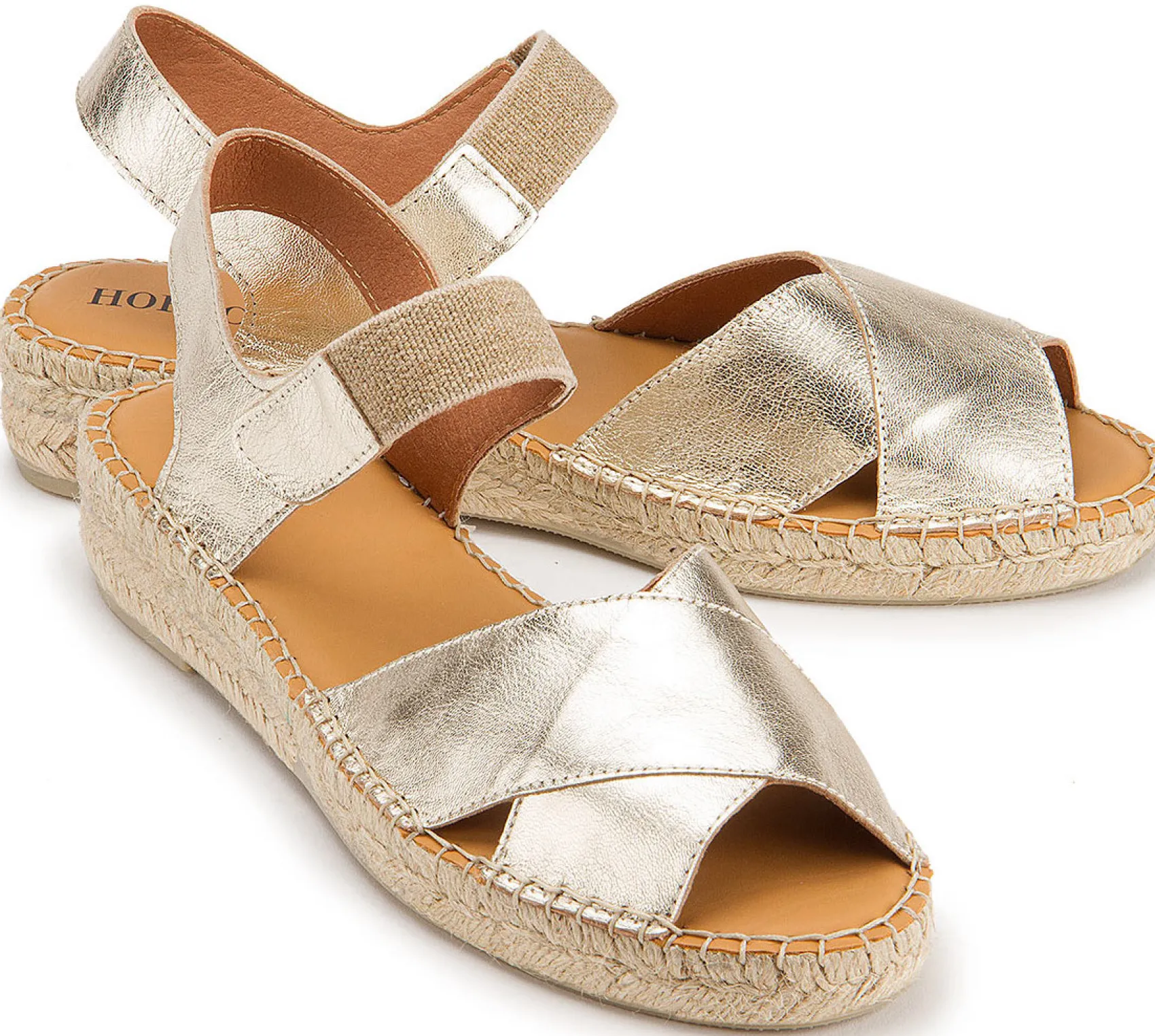Espadrilles|Sandalen|Horsch Schuhe Espadrilles in Übergrößen Gold