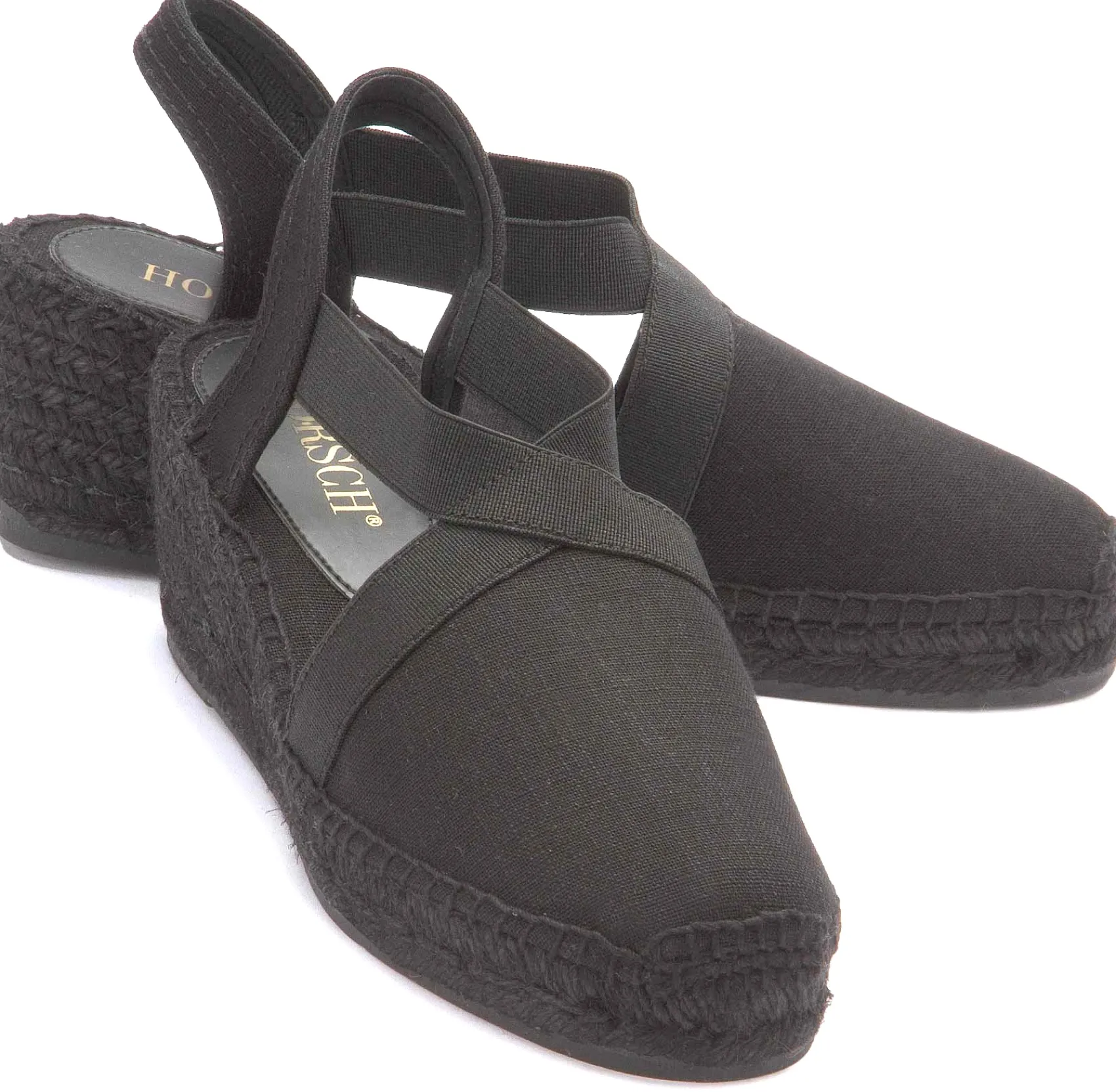 Espadrilles|Sandalen|Horsch Schuhe Espadrilles in Übergrößen Schwarz