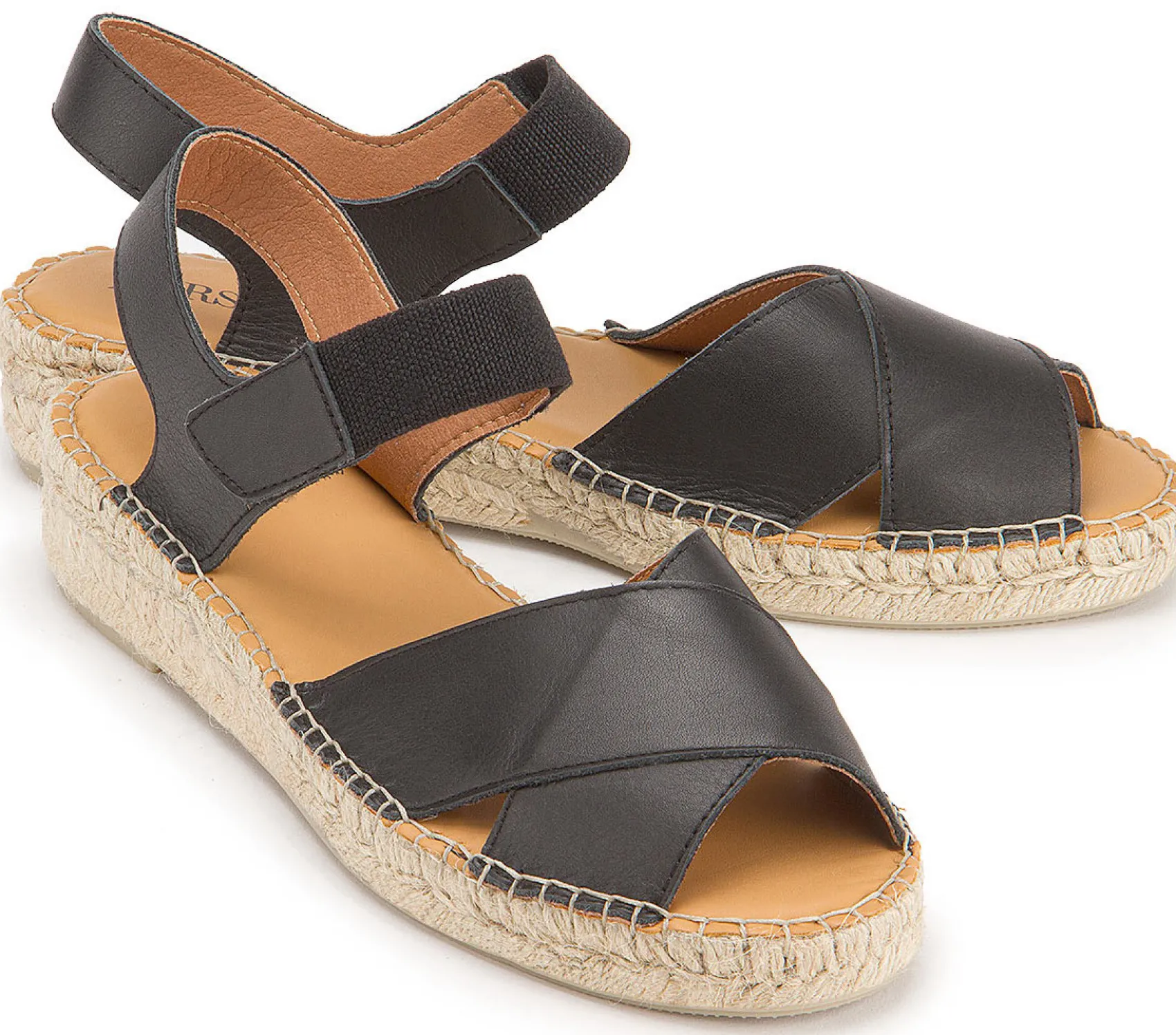 Espadrilles|Sandalen|Horsch Schuhe Espadrilles in Übergrößen Schwarz