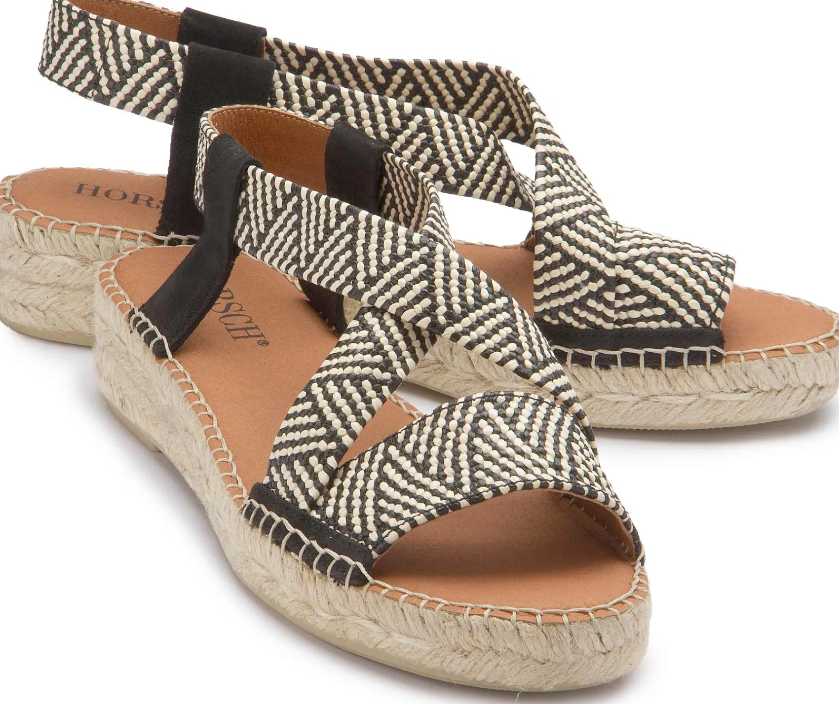 Espadrilles|Sandalen|Horsch Schuhe Espadrilles in Übergrößen Schwarz