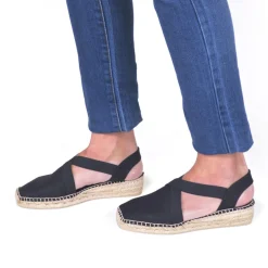 Espadrilles|Sandalen|Horsch Schuhe Espadrilles in Übergrößen Schwarz