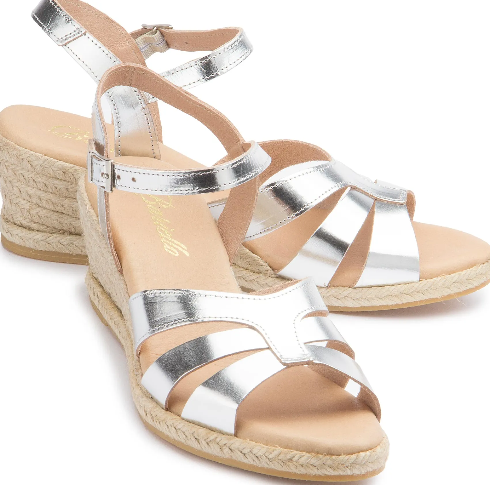 Espadrilles|Sandalen|Horsch Schuhe Espadrilles in Übergrößen Silber