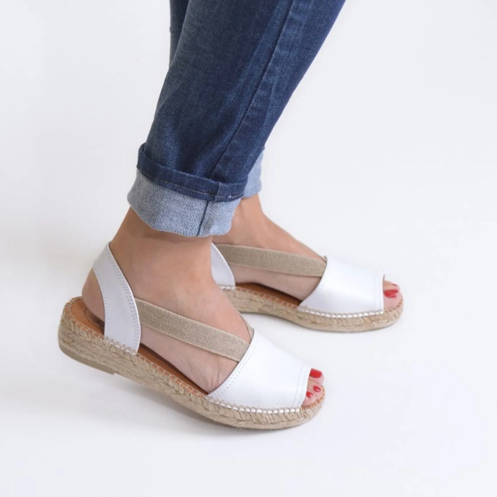 Espadrilles|Sandalen|Horsch Schuhe Espadrilles in Untergrößen Weiß
