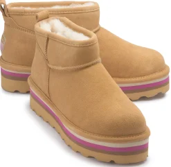 Stiefeletten|Boots|Bearpaw Lammfell-Boot in Übergrößen Braun
