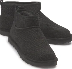 Stiefeletten|Boots|Bearpaw Lammfell-Boot in Übergrößen Schwarz