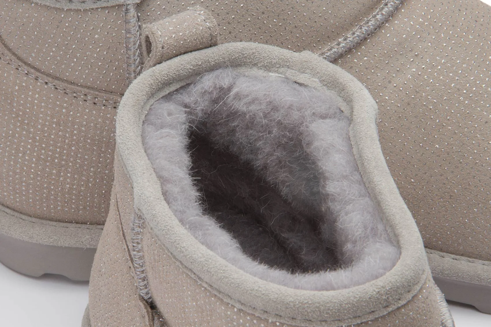 Stiefeletten|Boots|Bearpaw Lammfell-Boot in Übergrößen Grau