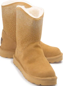Stiefeletten|Boots|Bearpaw Lammfell-Boot in Übergrößen Braun