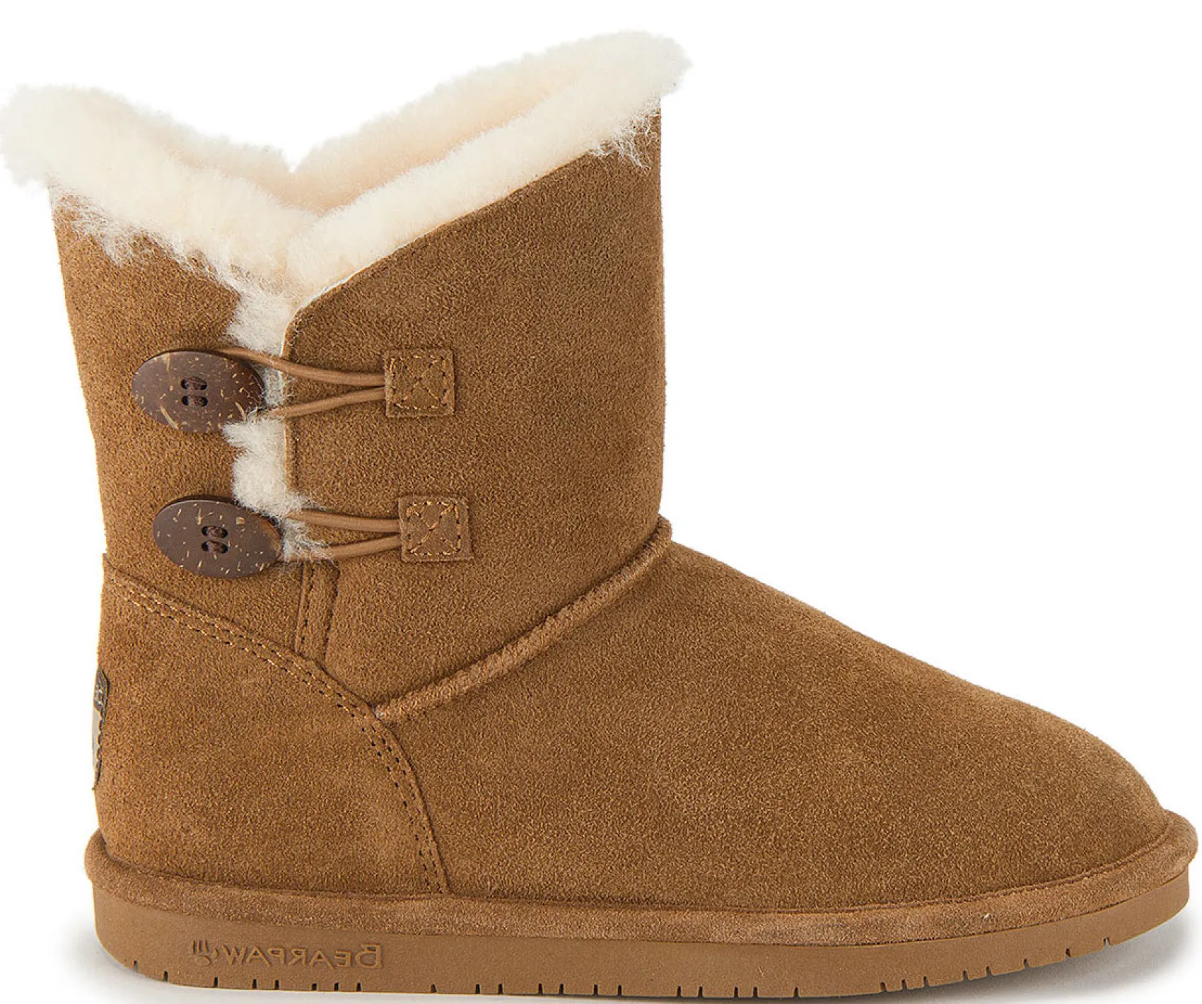 Stiefeletten|Boots|Bearpaw Lammfell-Boot in Übergrößen Braun