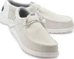 Leinenschuhe|Schnürschuhe|HeyDude Leinenschuh in Übergrößen Weiß