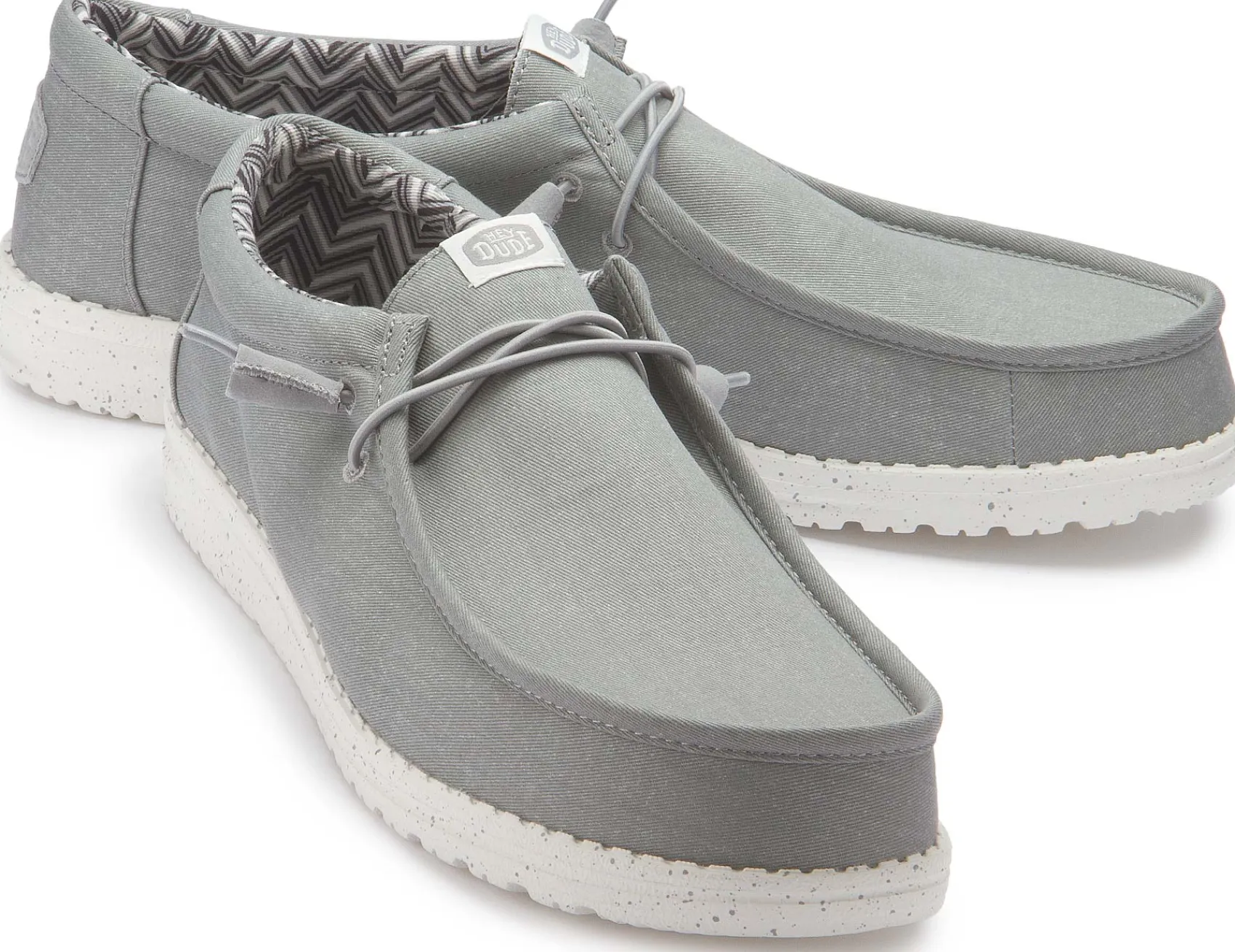 Leinenschuhe|Schnürschuhe|HeyDude Leinenschuh in Übergrößen Grau