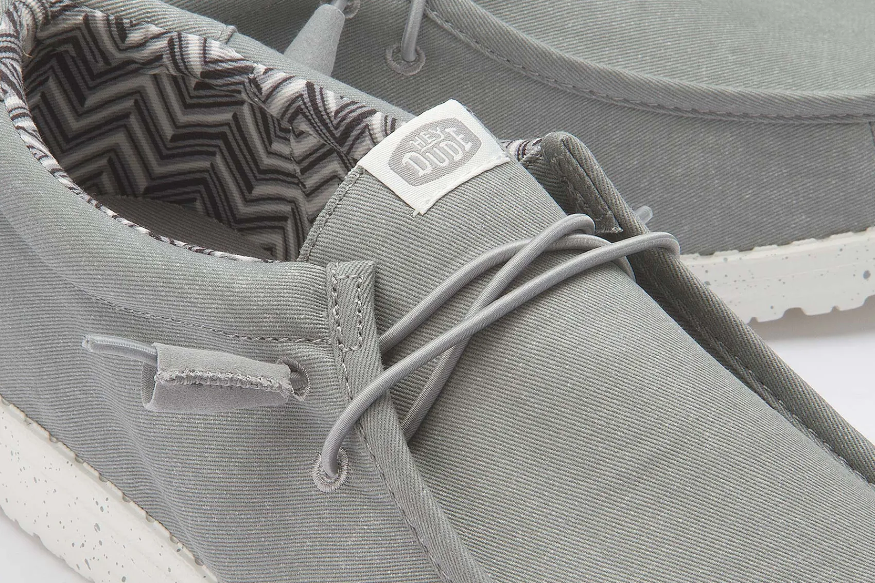 Leinenschuhe|Schnürschuhe|HeyDude Leinenschuh in Übergrößen Grau