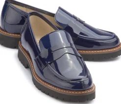 Slipper|Horsch Schuhe Loafer in Übergrößen Blau