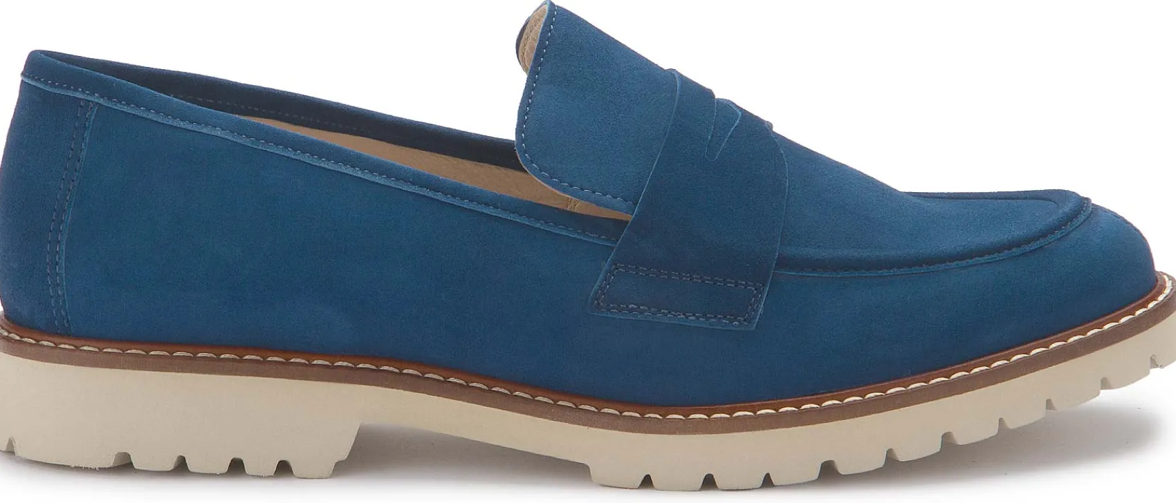 Slipper|Horsch Schuhe Loafer in Übergrößen Blau