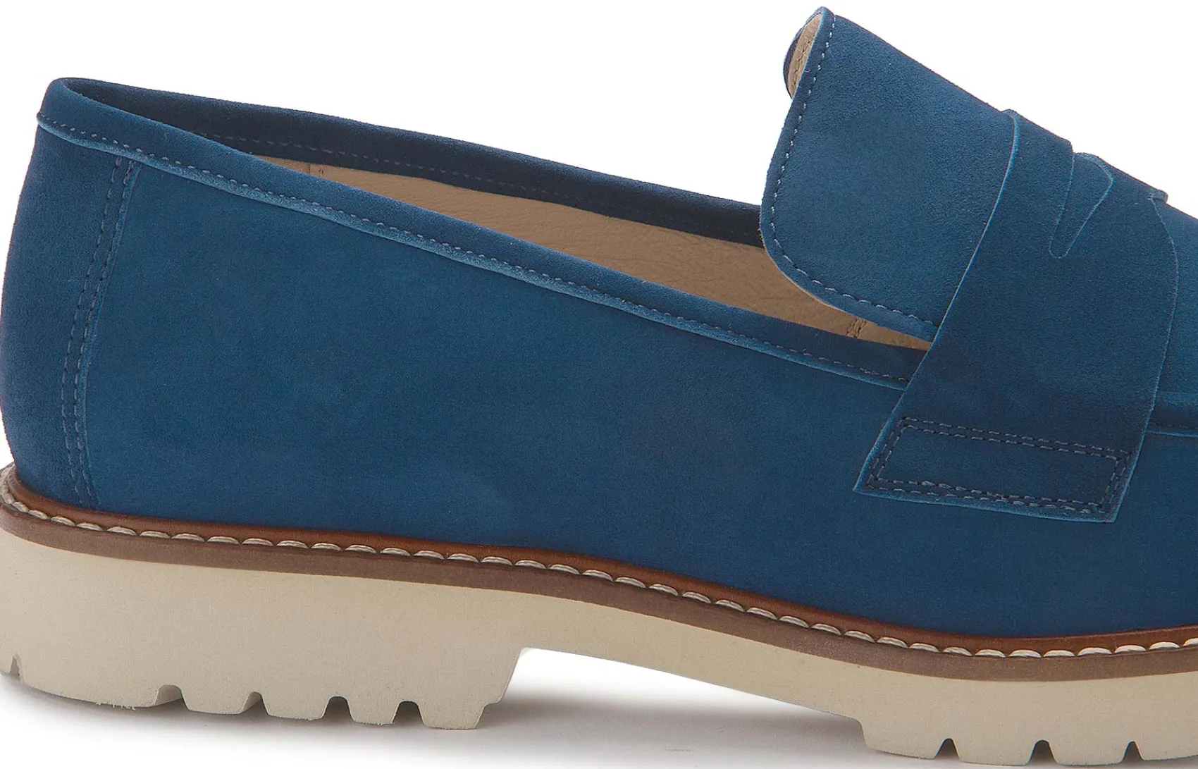 Slipper|Horsch Schuhe Loafer in Übergrößen Blau