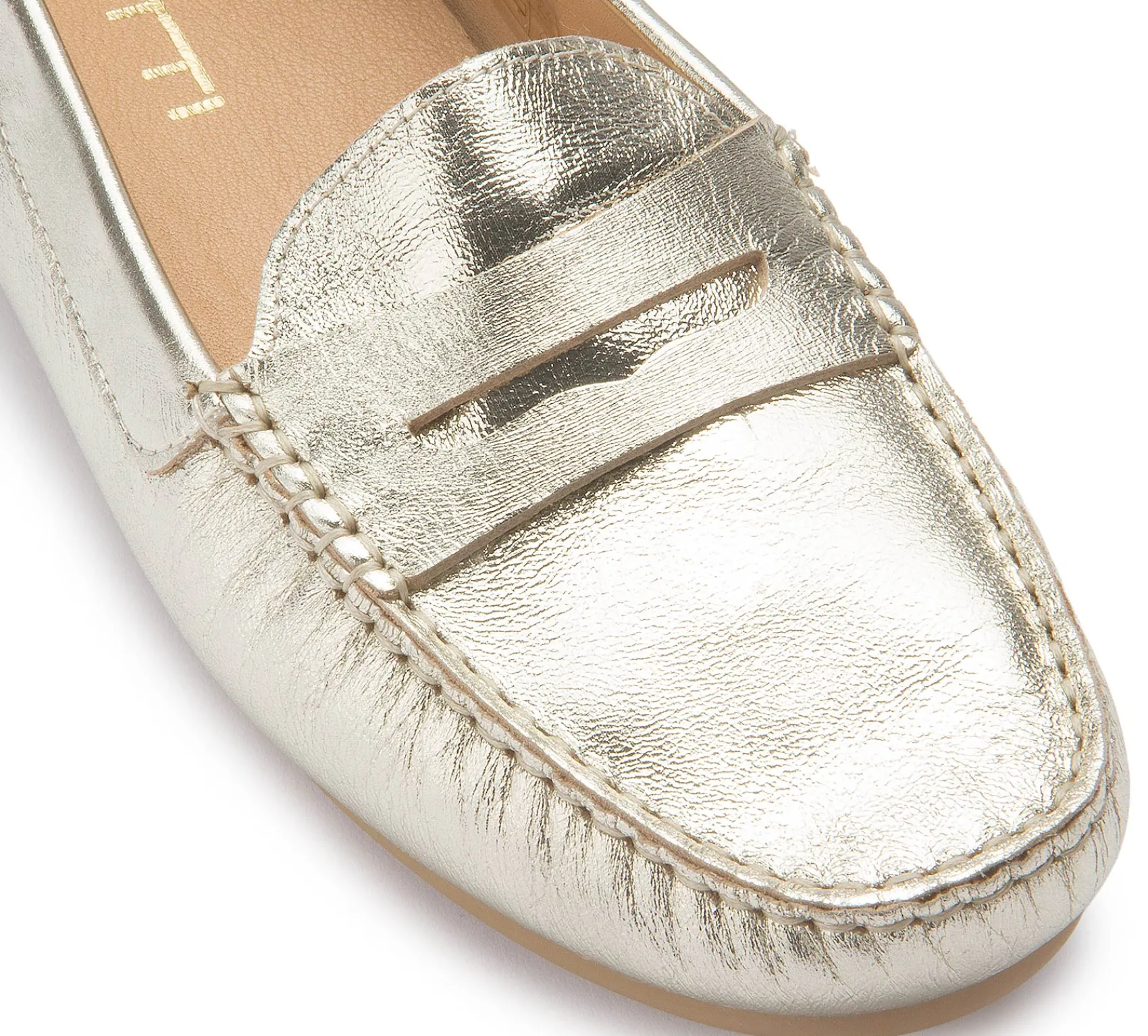 Slipper|Horsch Schuhe Mokassin in Übergrößen Gold