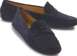 Slipper|Horsch Schuhe Mokassin in Übergrößen Blau