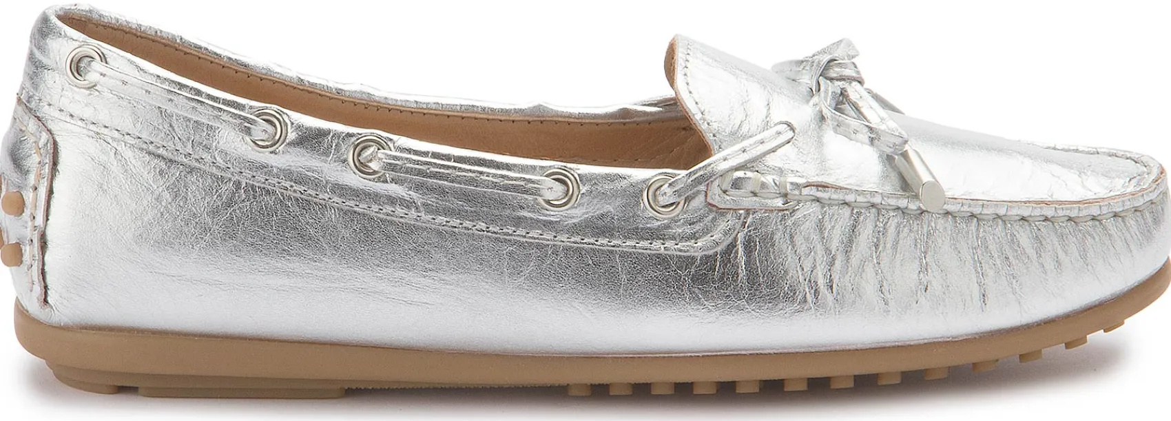 Slipper|Horsch Schuhe Mokassin in Untergrößen Silber