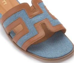 Sandalen|Pantoletten|Horsch Schuhe Pantolette in Übergrößen Blau