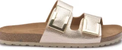 Sandalen|Pantoletten|Horsch Schuhe Pantolette in Übergrößen Gold