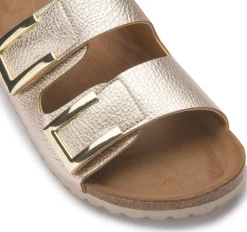 Sandalen|Pantoletten|Horsch Schuhe Pantolette in Übergrößen Gold