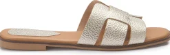 Sandalen|Pantoletten|Horsch Schuhe Pantolette in Übergrößen Gold