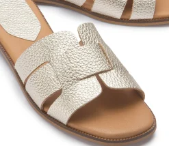Sandalen|Pantoletten|Horsch Schuhe Pantolette in Übergrößen Gold