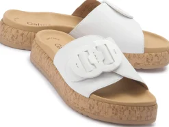 Sandalen|Pantoletten|Gabor Pantolette in Übergrößen Weiß