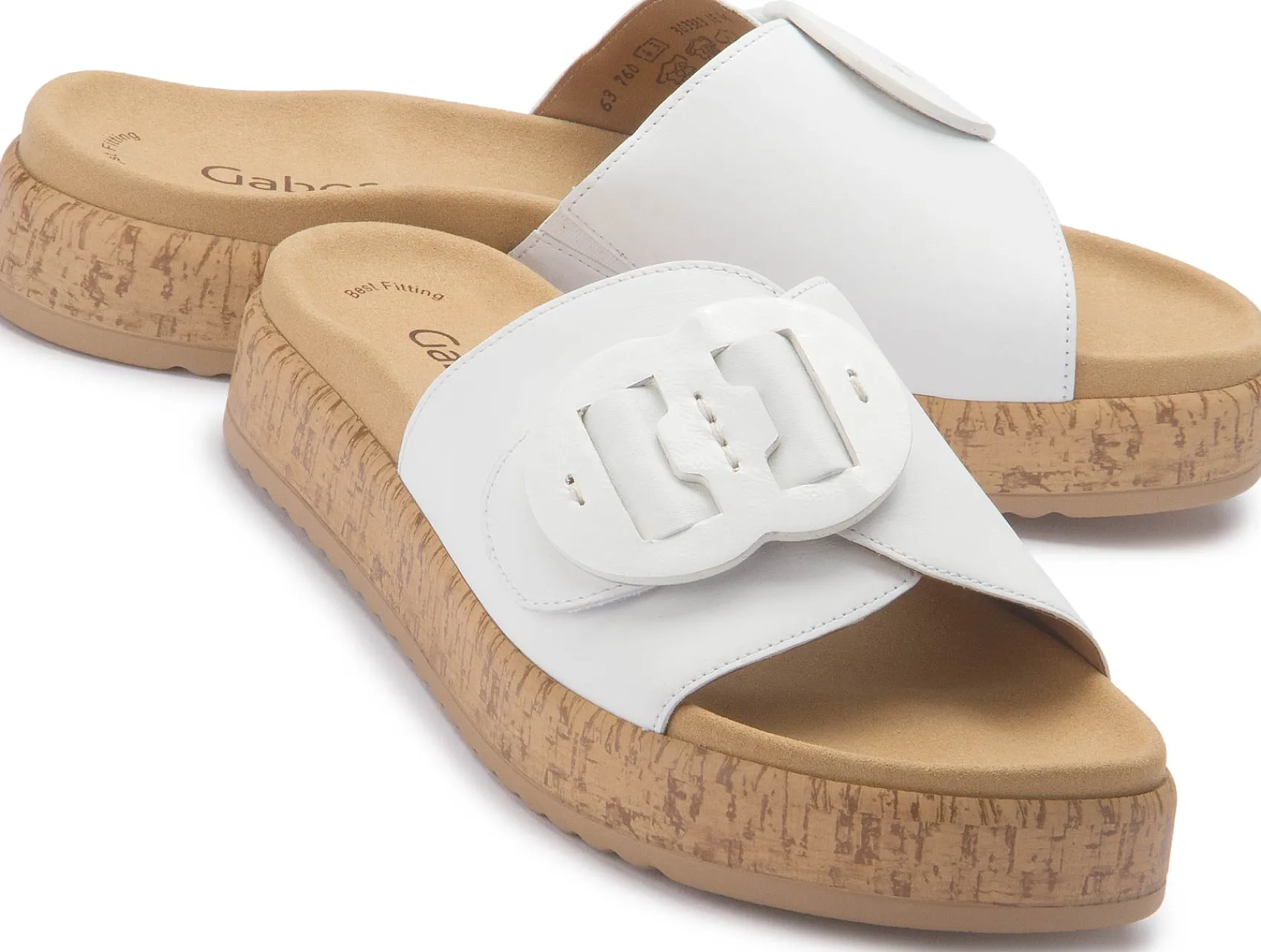 Sandalen|Pantoletten|Gabor Pantolette in Übergrößen Weiß