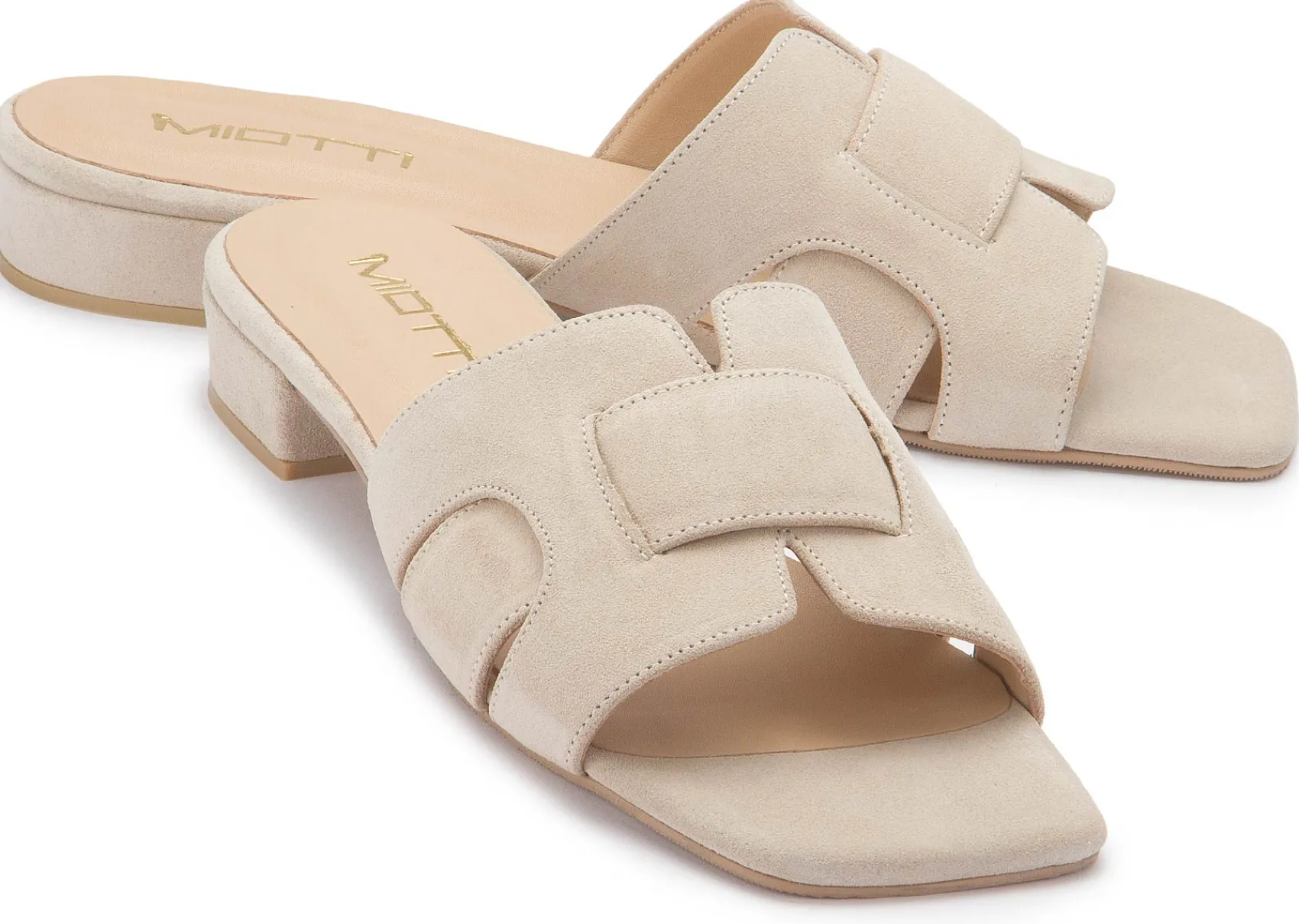 Sandalen|Pantoletten|Horsch Schuhe Pantolette in Übergrößen Beige