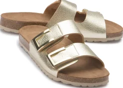 Sandalen|Pantoletten|Horsch Schuhe Pantolette in Übergrößen Gold