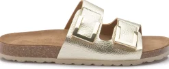 Sandalen|Pantoletten|Horsch Schuhe Pantolette in Übergrößen Gold