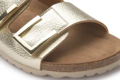 Sandalen|Pantoletten|Horsch Schuhe Pantolette in Übergrößen Gold