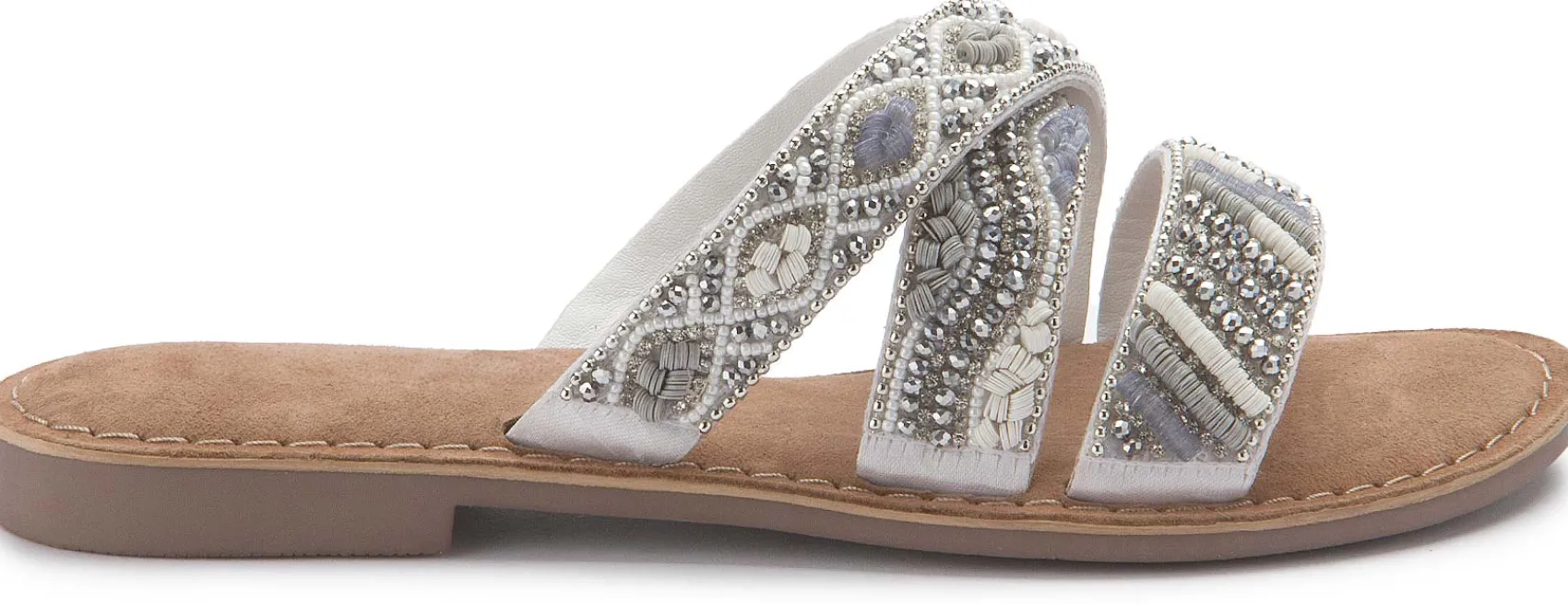 Sandalen|Pantoletten|Horsch Schuhe Pantolette in Übergrößen Weiß