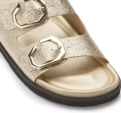 Sandalen|Pantoletten|Horsch Schuhe Pantolette in Übergrößen Gold