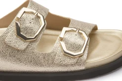 Sandalen|Pantoletten|Horsch Schuhe Pantolette in Übergrößen Gold