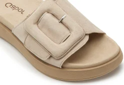 Sandalen|Pantoletten|Gabor Pantolette in Übergrößen Beige