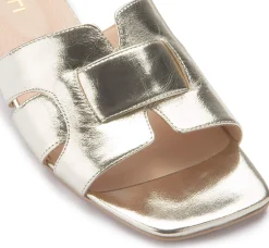 Sandalen|Pantoletten|Horsch Schuhe Pantolette in Übergrößen Gold