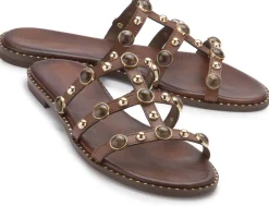 Sandalen|Pantoletten|Kotris Pantolette in Übergrößen Braun