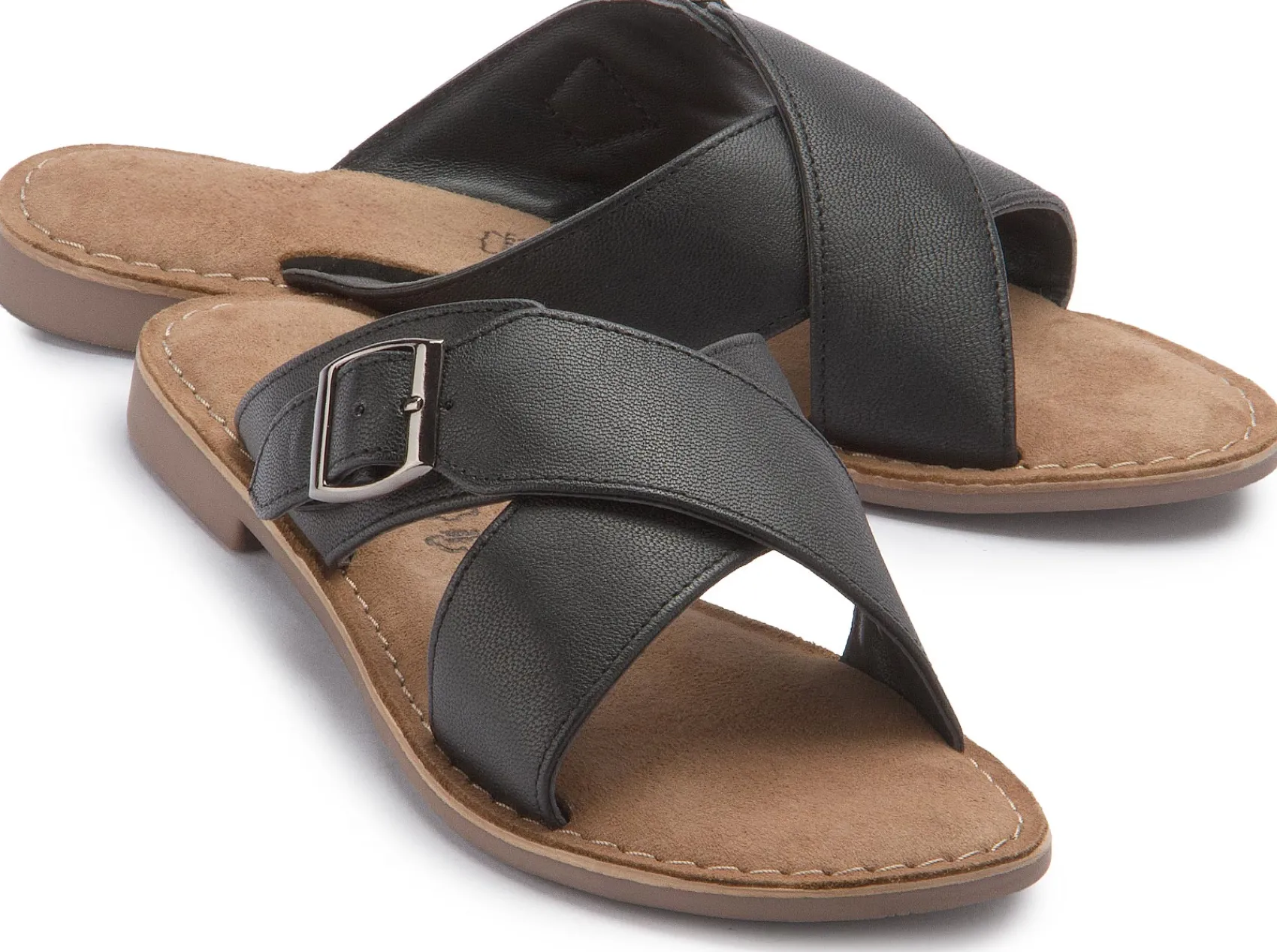 Sandalen|Pantoletten|Horsch Schuhe Pantolette in Übergrößen Schwarz