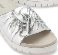 Sandalen|Pantoletten|Gabor Pantolette in Übergrößen Silber