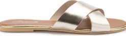 Sandalen|Pantoletten|Horsch Schuhe Pantolette in Übergrößen Silber/Gold
